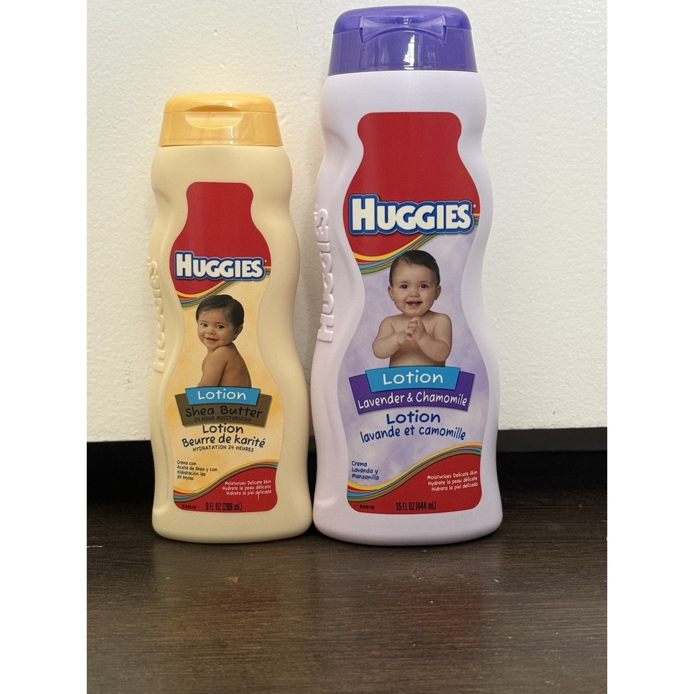 Discontinued Huggies Baby Lotion 2 Pack Lavender & Chamomile 15oz Shea Butter
